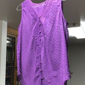 Liz Claiborne Textured Purple Sleeveless Top